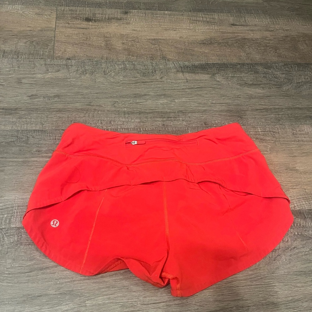 Red Lululemon Speed Up Shorts